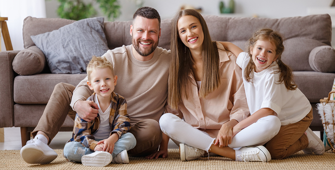 Happy family at home